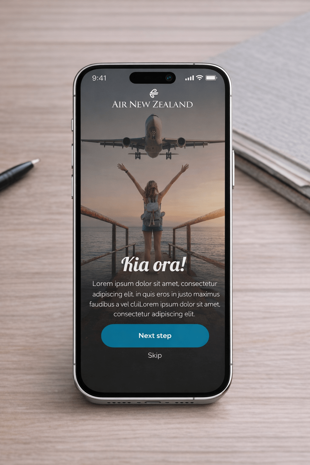 Air New Zealand app screen