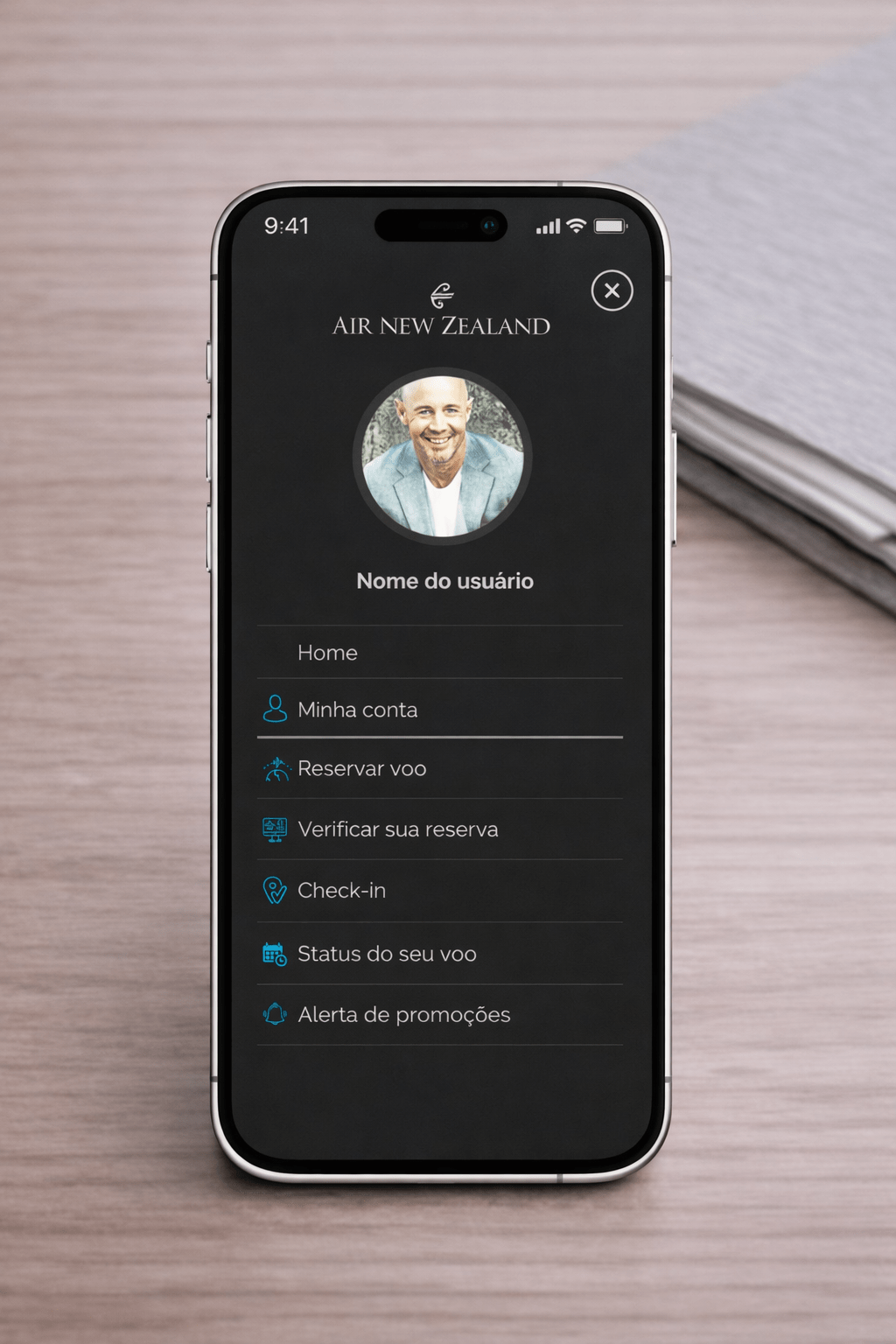 Air New Zealand app screen